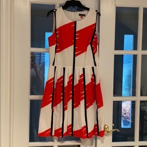 Red and white sleeveless Vince Camuto dress